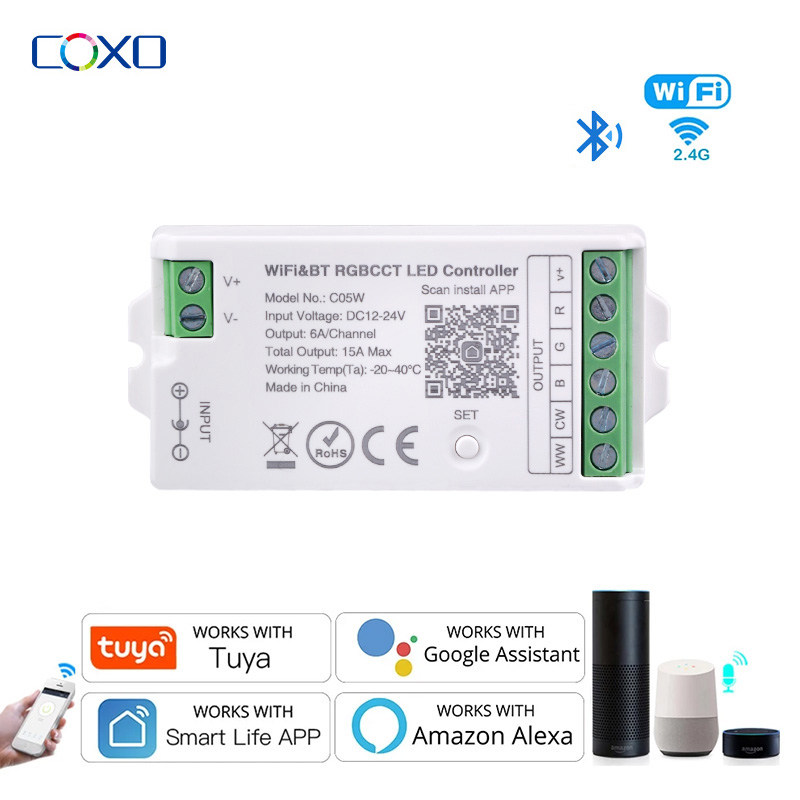 Smart Home Llm - DC12V-24V WiFi LED Controller Tuya Alexa