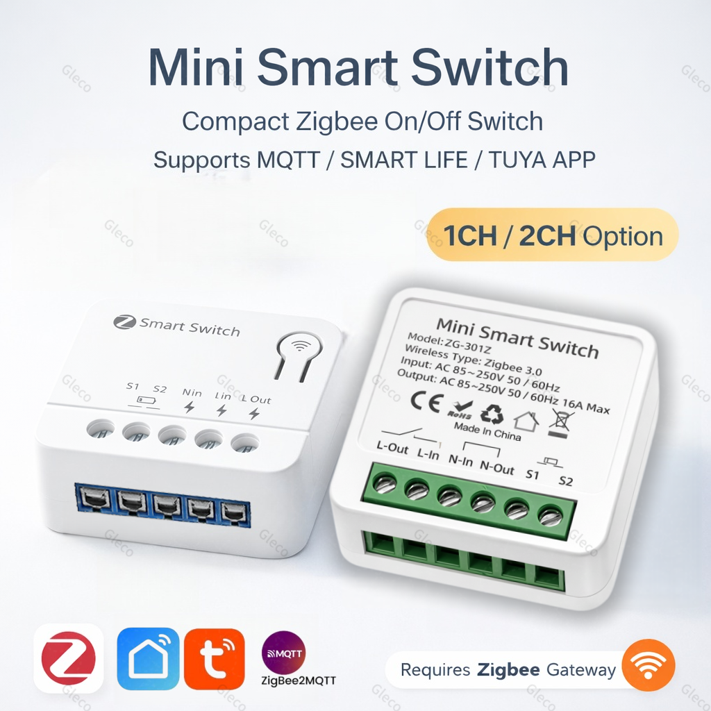 Smart Home Z Wave - Zigbee TUYA 1/2Gang Mini Smart Switch