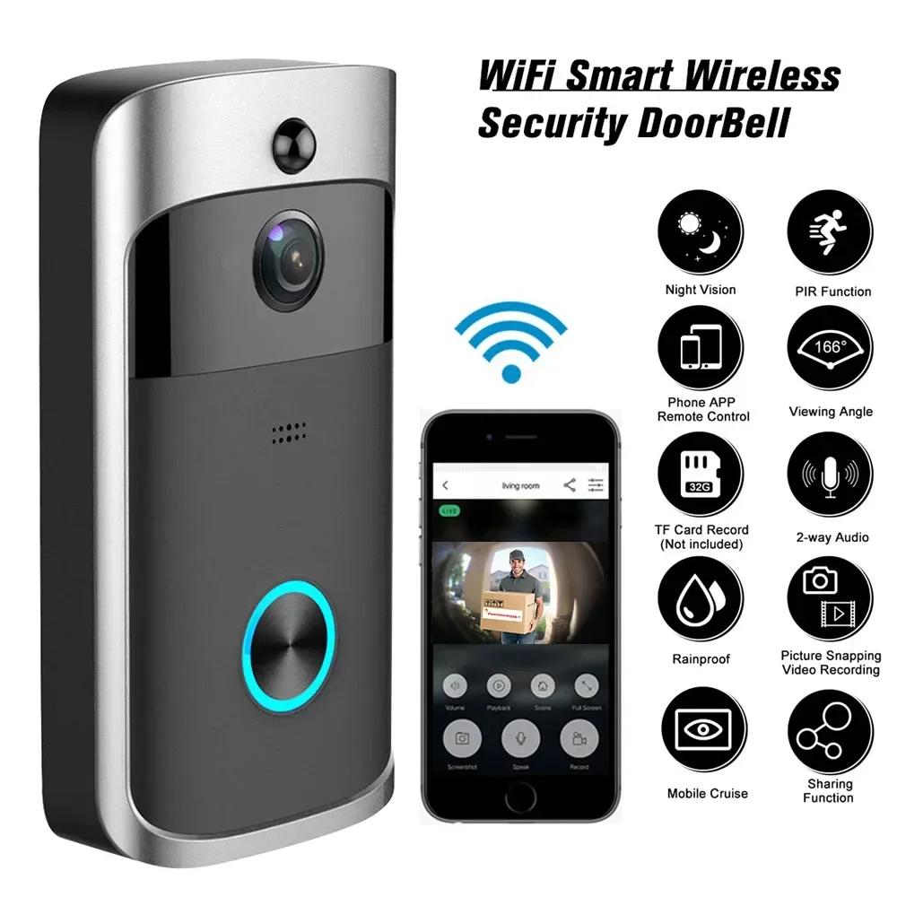 Smart Home Video Doorbell - 720P HD Smart Home Wireless WIFI