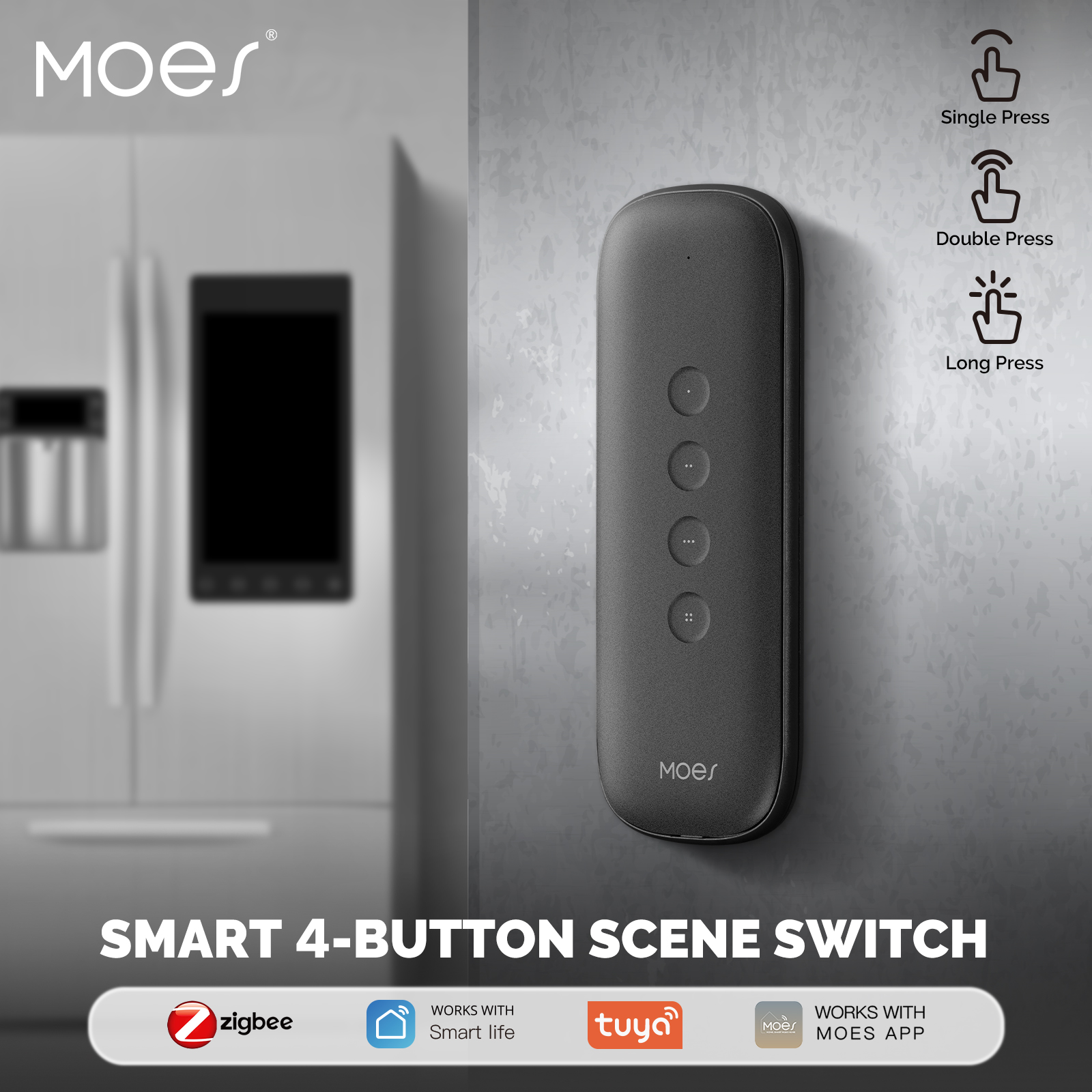Smart Home Z Wave - Tuya ZigBee Smart Scene Switch 4Button