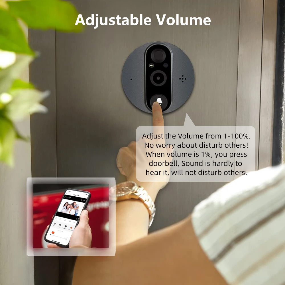 3MP WiFi Smart Tuya Peephole 5 – обзор и цена Smart Home Video Doorbell