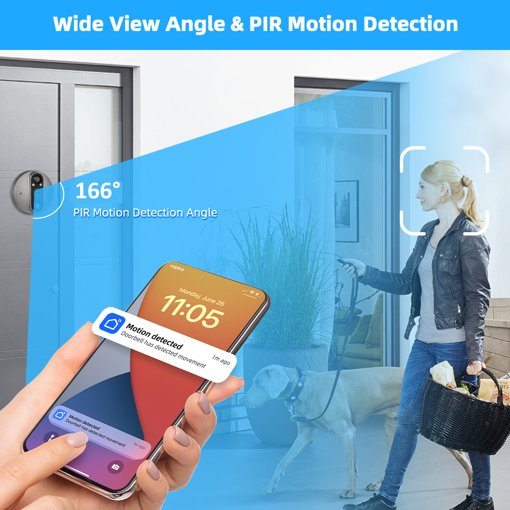 3MP WiFi Smart Tuya Peephole 5 – обзор и цена Smart Home Video Doorbell