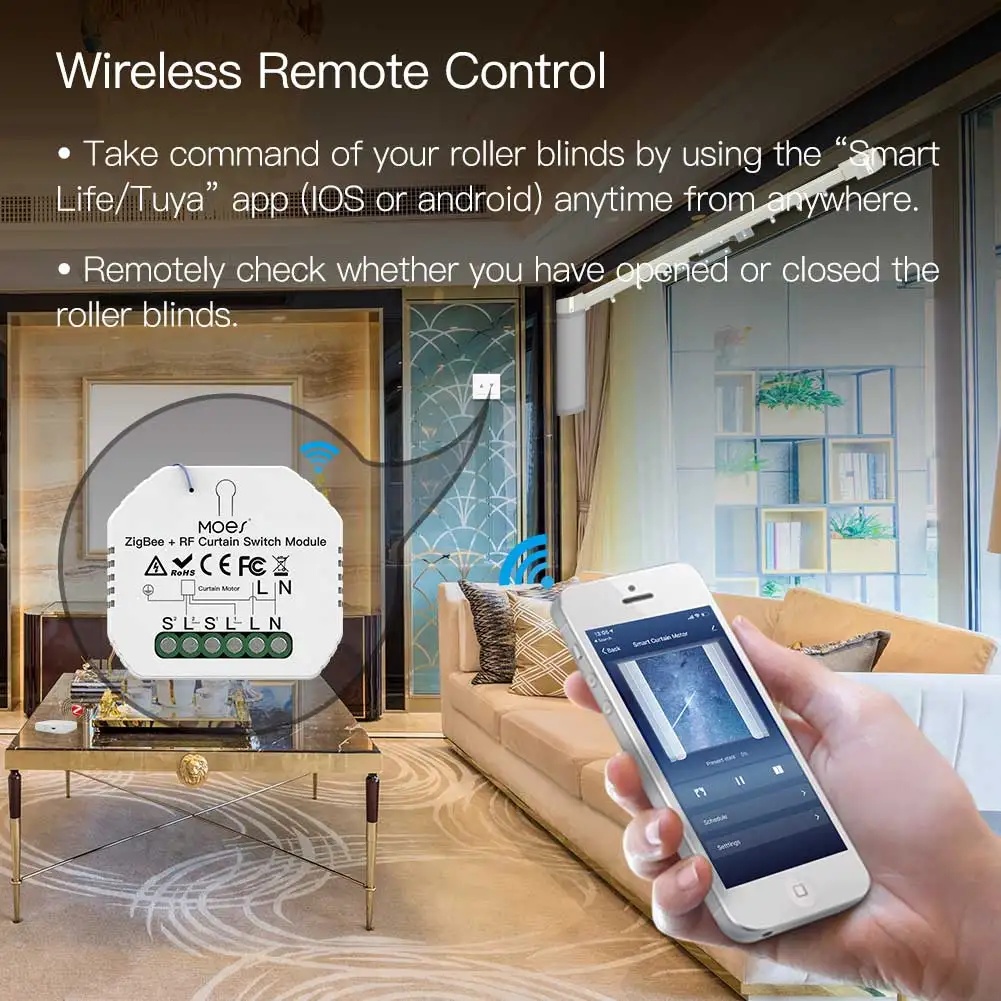 MOES ZigBee Smart RF433 Curtai – обзор и цена Smart Home Z Wave