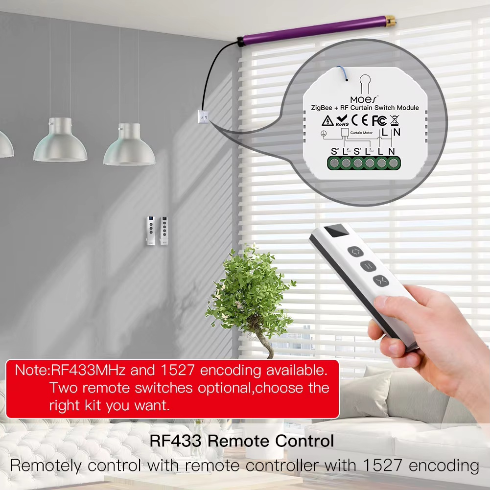 MOES ZigBee Smart RF433 Curtai – обзор и цена Smart Home Z Wave