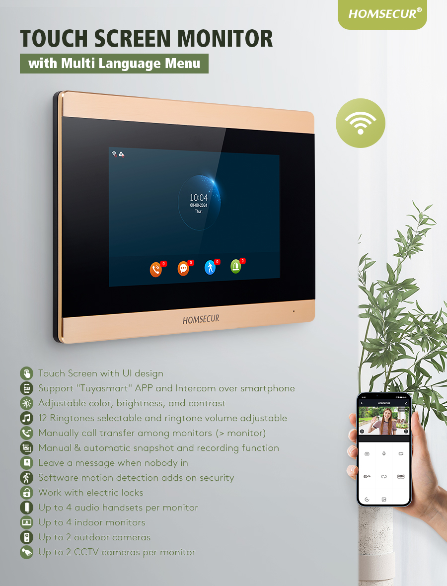 HOMSECUR BA15D-G Indoor Monito – обзор и цена Video Doorbell