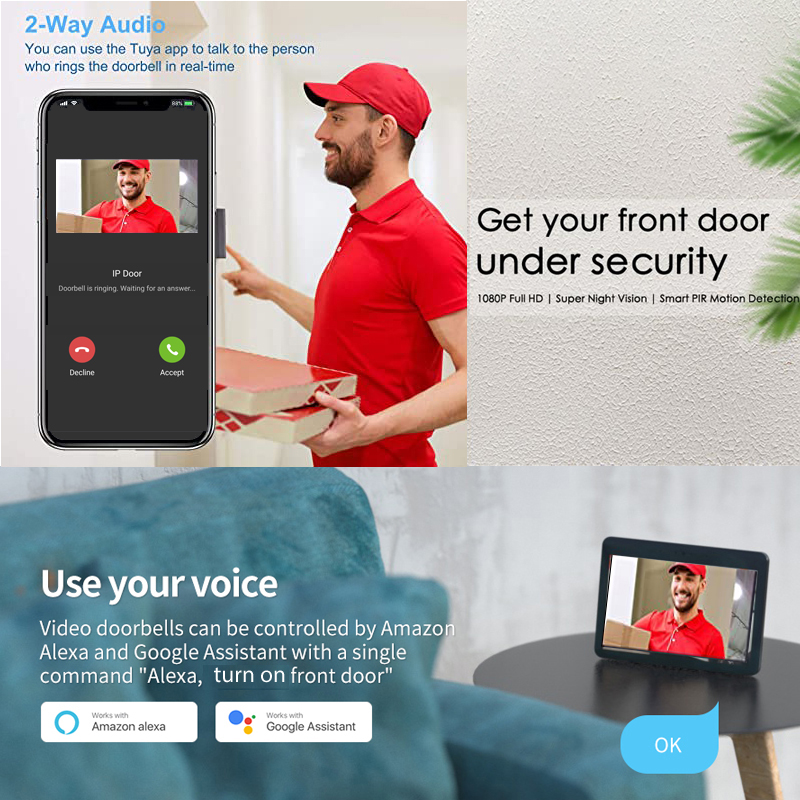 Tuya Smart 1080P Doorbell Came – обзор и цена Smart Home Video Doorbell