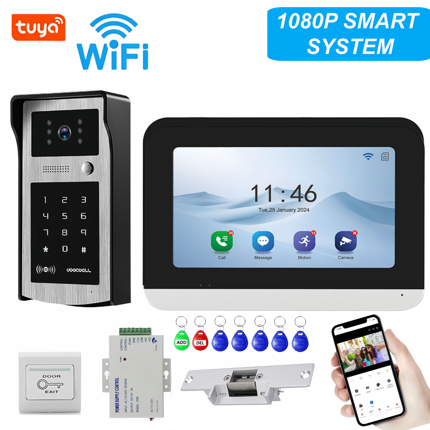 TUYA WIFI video intercom doorb – обзор и цена Smart Home Video Doorbell