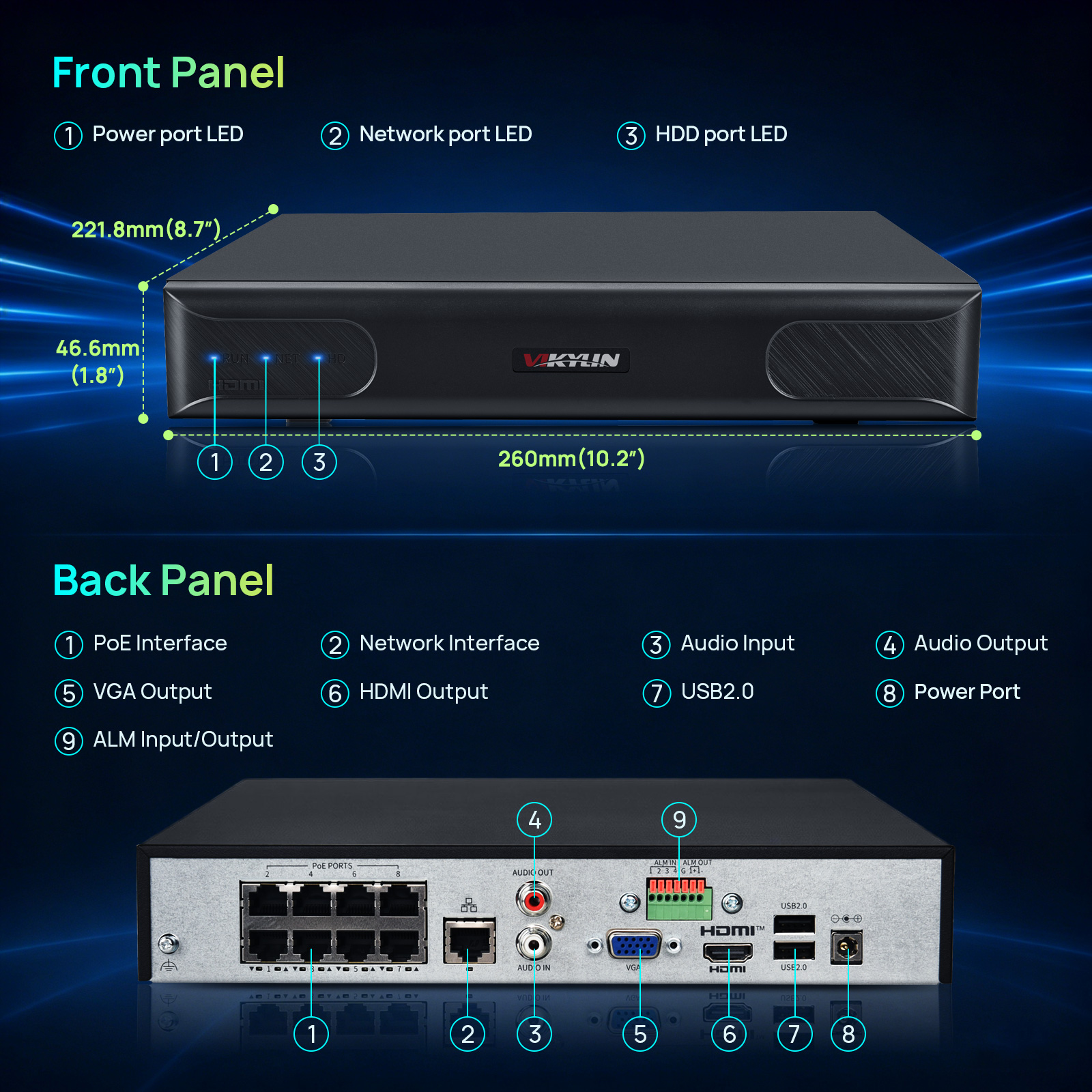 Vikylin 4K NVR UP to 12MP 8CH  – обзор и цена Smart Home Security System