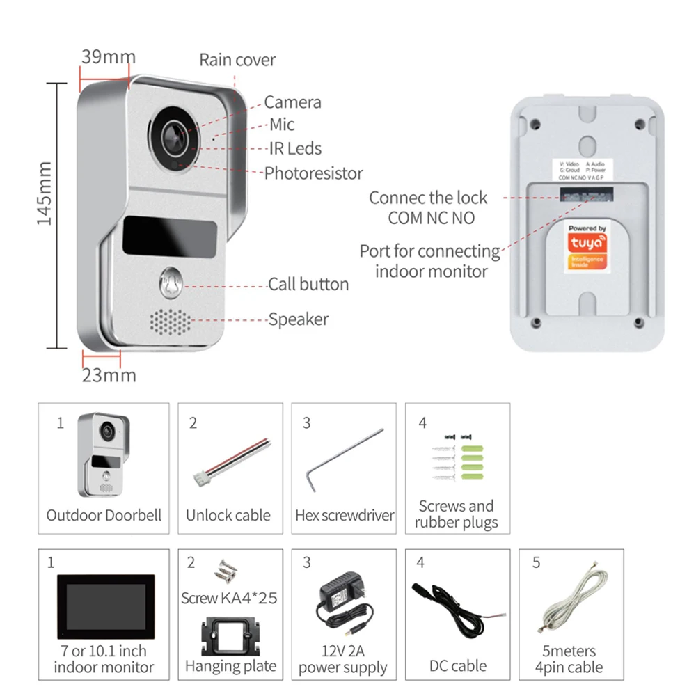 Door Intercom Doorbell, 10.1 I – обзор и цена Video Doorbell