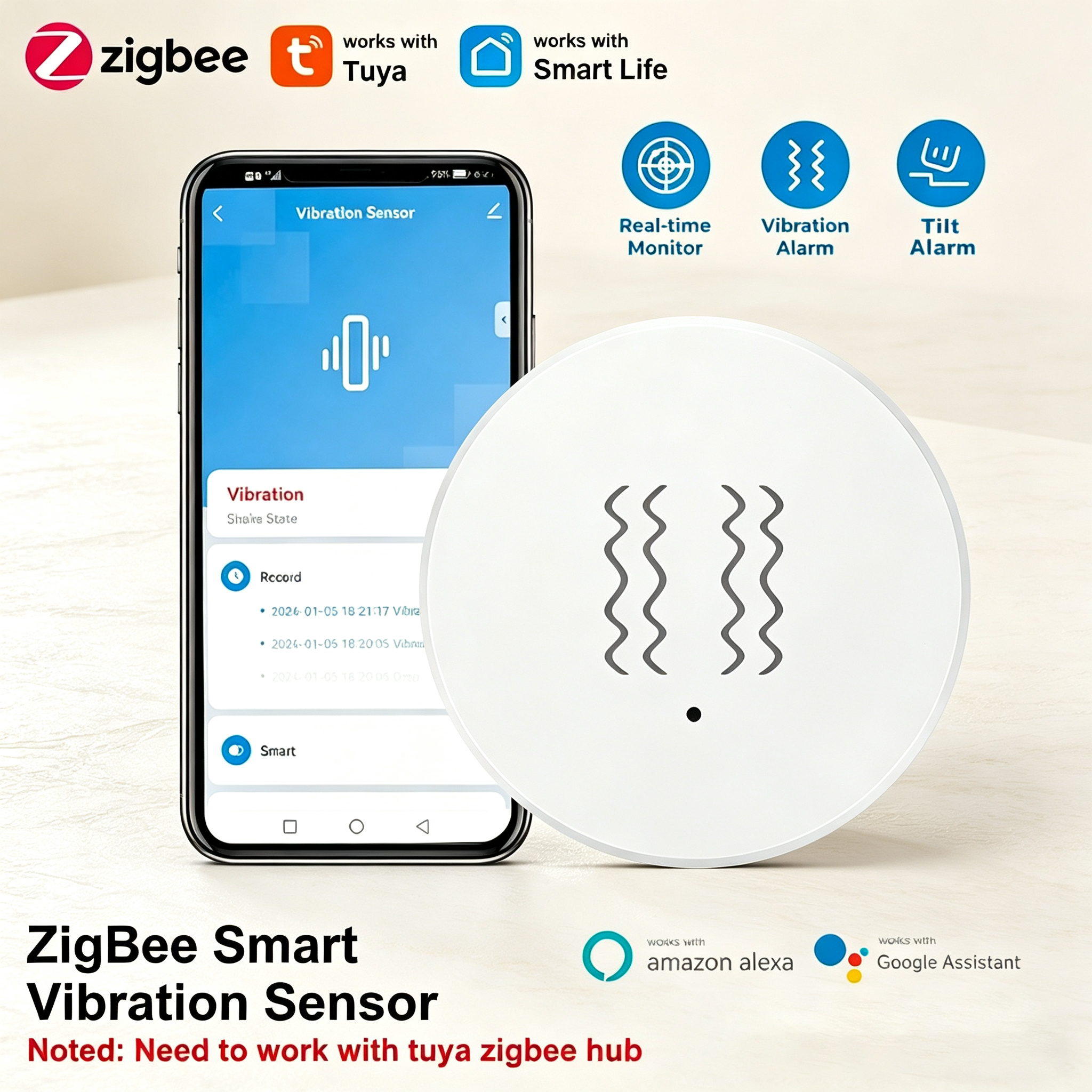 Tuya ZigBee Smart Vibration &  – обзор и цена Smart Home Security System