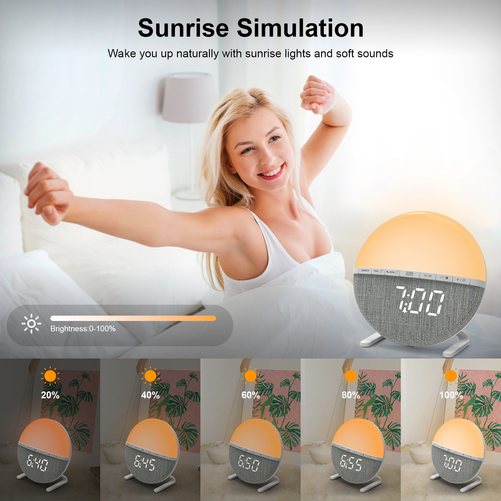 LED Wake Up Light Alarm Clock  – обзор и цена Smart Home Simulation